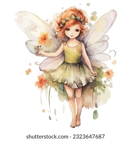 
Fairy Garden Watercolor design Clipart