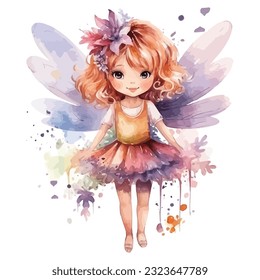 
Fairy Garden Watercolor design Clipart