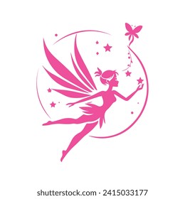 fairy girl logo template creative design