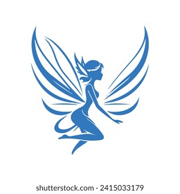 fairy girl logo template creative design