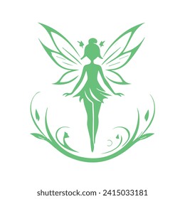 fairy girl logo template creative design