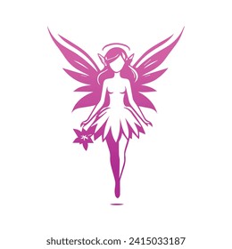 fairy girl logo template creative design