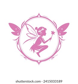 fairy girl logo template creative design