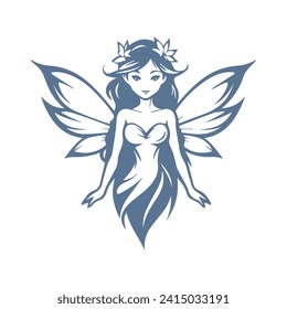 fairy girl logo template creative design