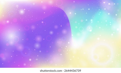 Gradiente de Fadas. Holograma Mágico Rosa E Linda Princesa Fundo. Padrão de Arco-íris roxo. Sonho Brilhante Do Universo Com Brilho De Conto De Fadas Brilhante. Gradiente de fadas azul.
