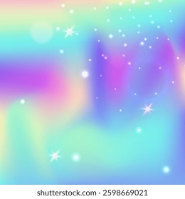 Fairy Gradient. Pink Unicorn Pattern. Kawaii Invitation. Iridescent Magical Effect. Purple Universe Background. Lilac Cosmic Hologram. Girl Backdrop. Party Fairy Gradient.
