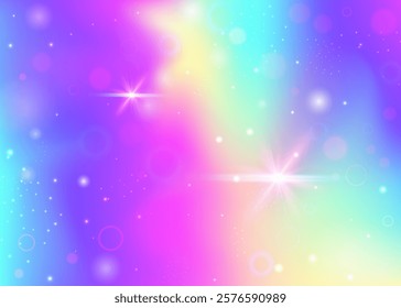 Fairy Gradient. Purple Kawaii Hologram. Princess Background. Fairytale Mystical Mesh. Pink Colorful Invitation. Blue Universe Pattern. Rainbow Texture. Cute Fairy Gradient.