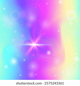 Fairy Gradient. Purple Magic Hologram. Kawaii Pattern. Holographic Magical Mesh. Pink Girlish Background. Blue Pastel Invitation. Unicorn Glitter. Dream Fairy Gradient.