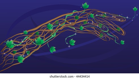 Fairy grape hand, vector illustration