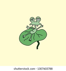 fairy green frog vector