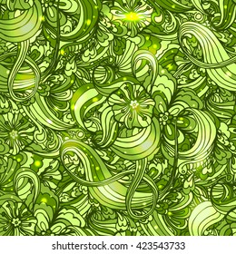 Fairy hand drawn green doodle ornament