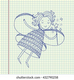 Fairy. Hand drawn vector stock illustration
