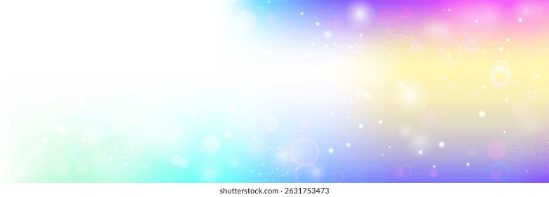 Fairy Hologram. Pink Unicorn Pattern And Beautiful Princess Background. Purple Rainbow Gradient. Cute Sparkle Texture With Candy Glitter And Watercolor Effect. Blue Fairy Hologram.