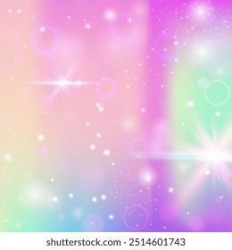 Fairy Hologram. Purple Girl Invitation. Unicorn Background. Holographic Abstract Mesh. Pink Girlish Gradient. Lilac Pastel Pattern. Kawaii Backdrop. Stars Fairy Hologram.