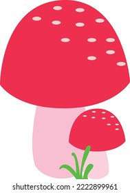 Fairy Homes Mashrooms. Adorable Cute Vector Illustration