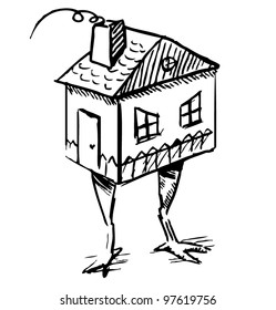 Fairy house with chicken paws.