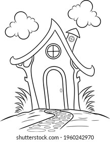 fairy house Coloring page for little children.