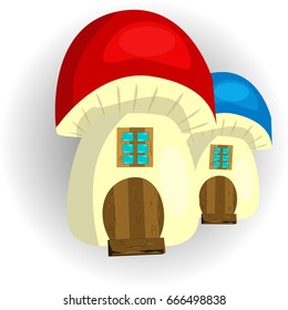 Fairy House mushroom on a white background. Eps10.