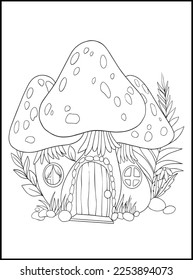  Fairy Houses Adult Coloring Pages