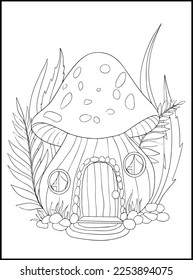  Fairy Houses Adult Coloring Pages