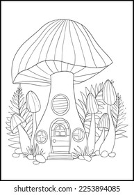  Fairy Houses Adult Coloring Pages