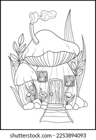  Fairy Houses Adult Coloring Pages