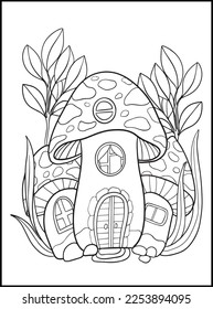  Fairy Houses Adult Coloring Pages