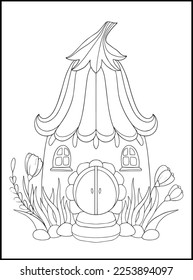  Fairy Houses Adult Coloring Pages