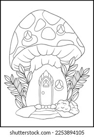  Fairy Houses Adult Coloring Pages