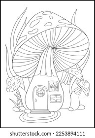  Fairy Houses Adult Coloring Pages