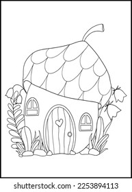  Fairy Houses Adult Coloring Pages