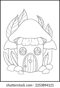  Fairy Houses Adult Coloring Pages