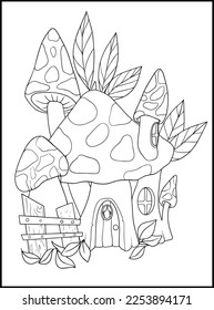  Fairy Houses Adult Coloring Pages