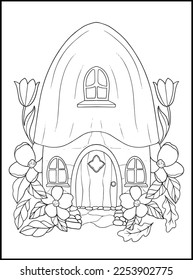 
Fairy Houses Adult Coloring Pages