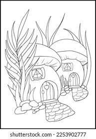 
Fairy Houses Adult Coloring Pages