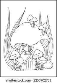 
Fairy Houses Adult Coloring Pages