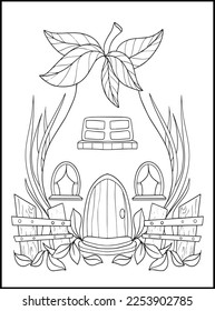 
Fairy Houses Adult Coloring Pages