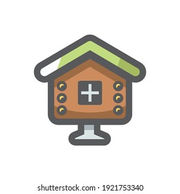 Fairy Hut Wooden house Vector icon Cartoon illustration