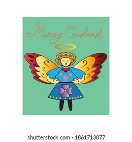 fairy icon christmas symbol illustration with vector design background color