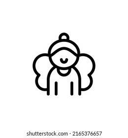 Fairy Icon. Line Art Style Design Isolated On White Background