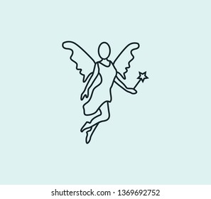 Fairy icon line isolated on clean background. Fairy icon concept drawing icon line in modern style. Vector illustration for your web mobile logo app UI design.