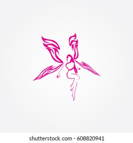 fairy icon logo fashion female