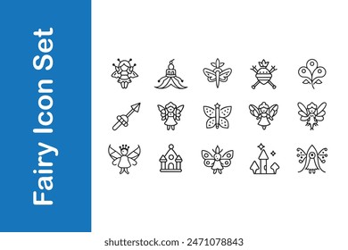 Fairy icon set in various styles with vector collections. 