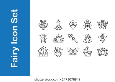 Fairy icon set in various styles with vector collections. 