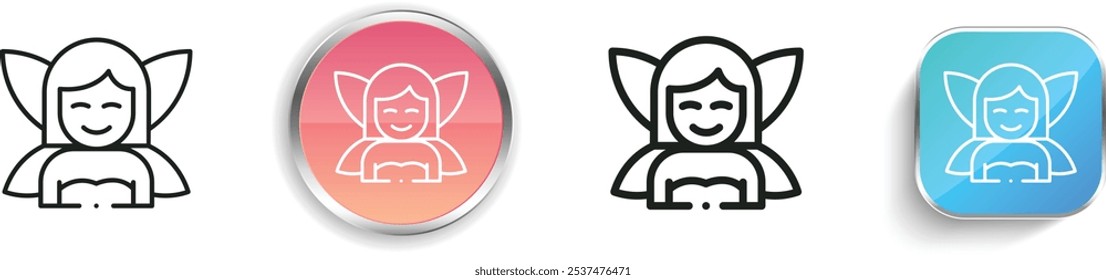 fairy icon. Thin Linear, Regular and Button Style Design Isolated On White Background