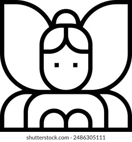 fairy icon. Thin linear style design isolated on white background