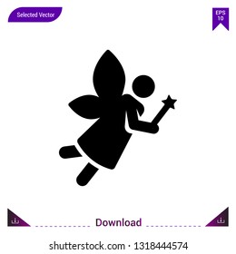 fairy  icon vector . Best modern, simple, isolated, fairy-tales , logo, flat icon for website design or mobile applications, UI / UX design vector format