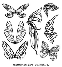 Fairy Insect Butterfly Wing Vector Art Collection