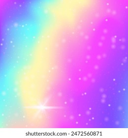 Fairy Invitation. Pink Unicorn Background. Kawaii Gradient. Iridescent Mystical Mesh. Purple Girlish Pattern. Lilac Fantasy Hologram. Rainbow Texture. Neon Fairy Invitation.