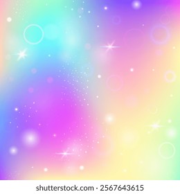 Fairy Invitation. Purple Girl Background. Unicorn Pattern. Iridescent Blurred Mesh. Pink Galaxy Hologram. Blue Fantasy Gradient. Rainbow Texture. Neon Fairy Invitation.